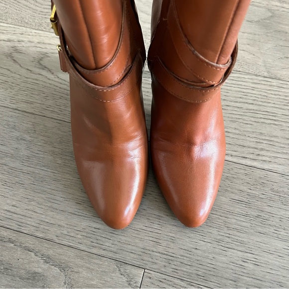 Ralph Lauren Tan Leather Heeled Boots - Picture 3 of 6